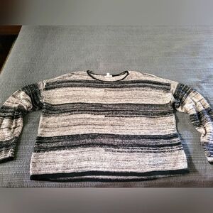 Eileen Fisher Linen Sweater Size XL Black And Beige